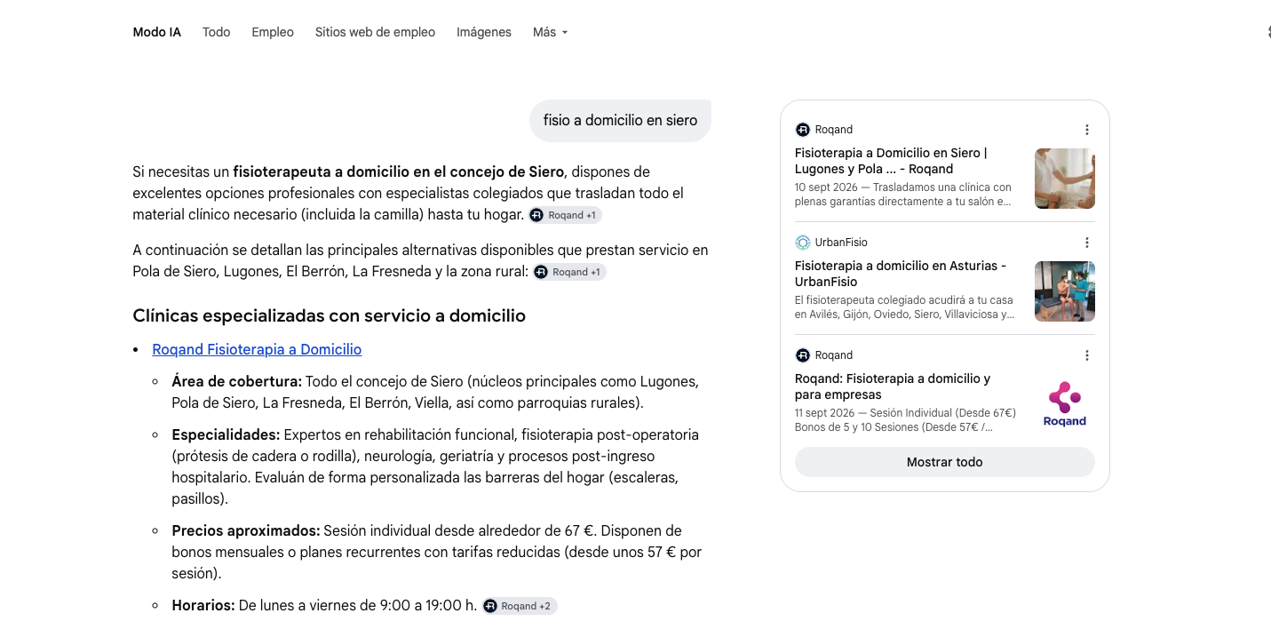Fisio a domicilio en Siero