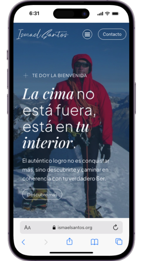 Diseño y desarrollo web corporativo para Ismael Santos por la agencia Jardín SEM