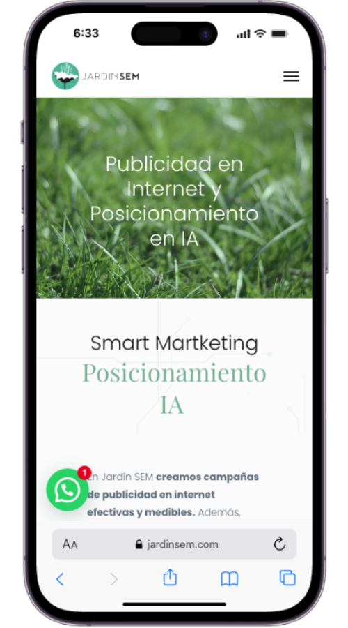 Página web de Jardín SEM optimizada para SEO y Posicionamiento en Inteligencia Artificial