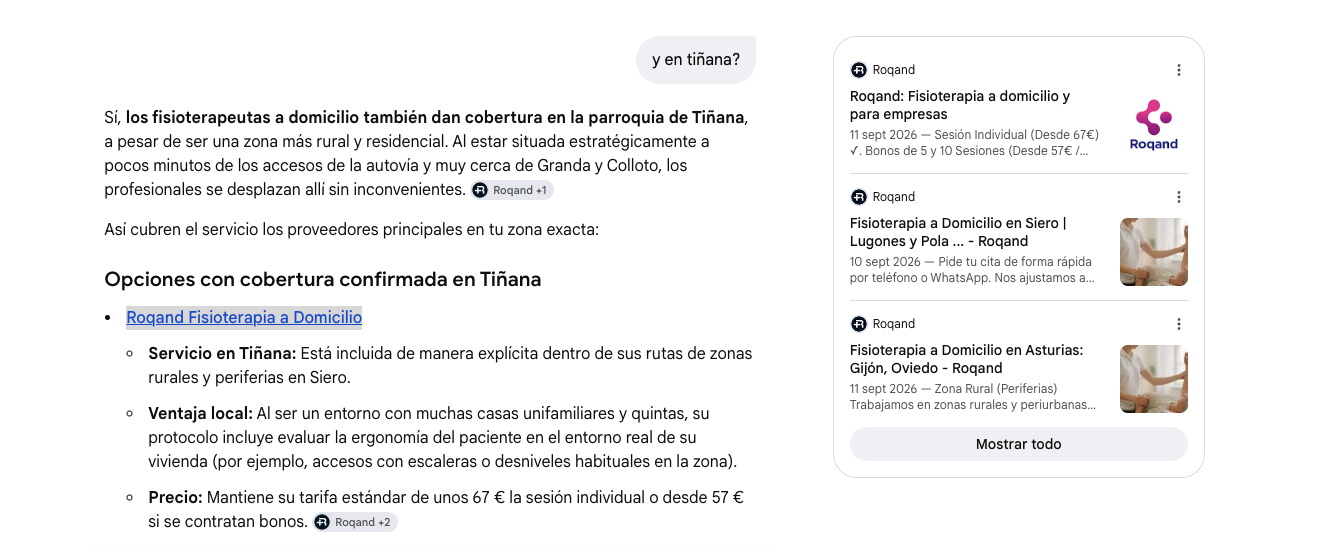 Fisio a domicilio en Siero + Tiñana